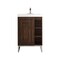 James Martin Vanities Alicante 24in Single Vanity, Mid-Century Acacia, Brushed Nickel w/ White Glossy Composite Stone Top E110V24MCABNKWG - alternate 1